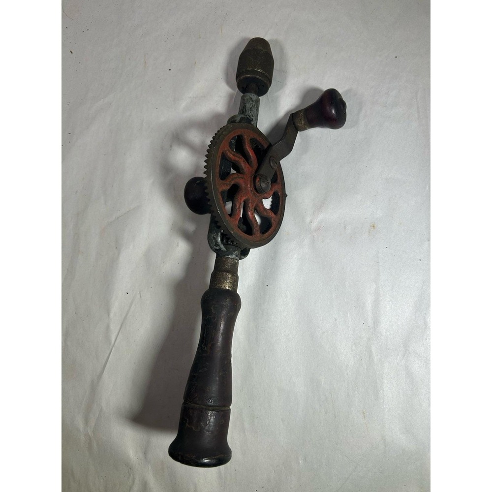 Vintage Millers Falls Hand Drill with Handle Works Original Paint Tools Mancave